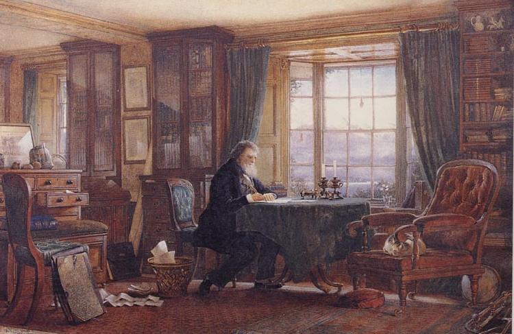 William Gershom Collingwood John Ruskin in his Study at Brantwood Cumbria China oil painting art